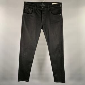 RAG & BONE Size 34 Black Heather Cotton Blend Button Up Jeans